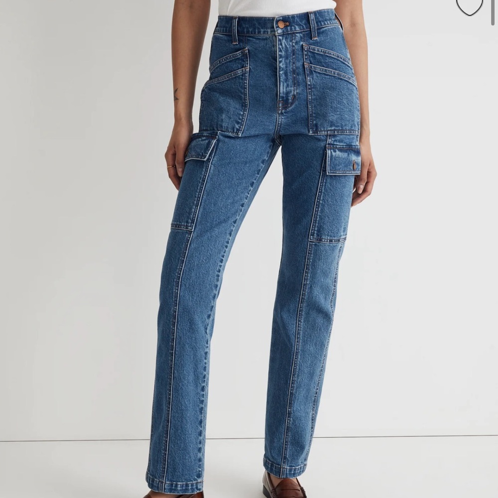 Madewell 90s straight cargo utility jeans size 28